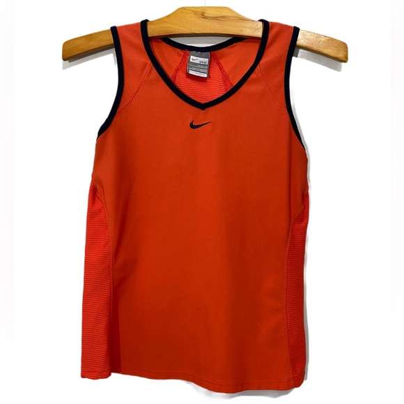 Nike Fit Dry Fitted Tank Top Orange w/Black Trim Women’s Size Small (4-6) - Picture 1 of 6